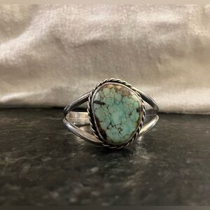 Vintage Native American Sterling Silver Turquoise Bracelet